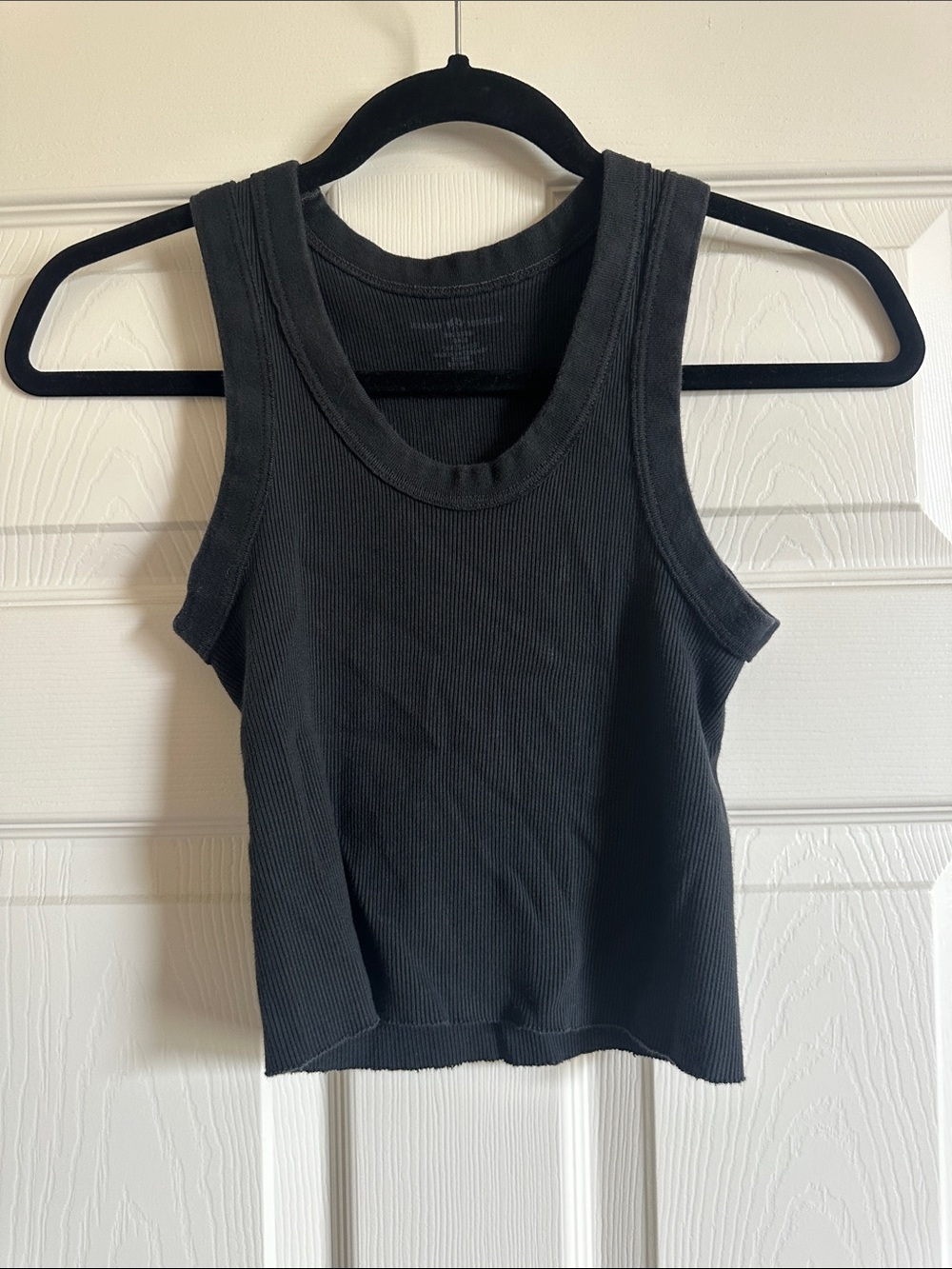 Brandy Melville Black Ribbed Tank - Scoop Neck